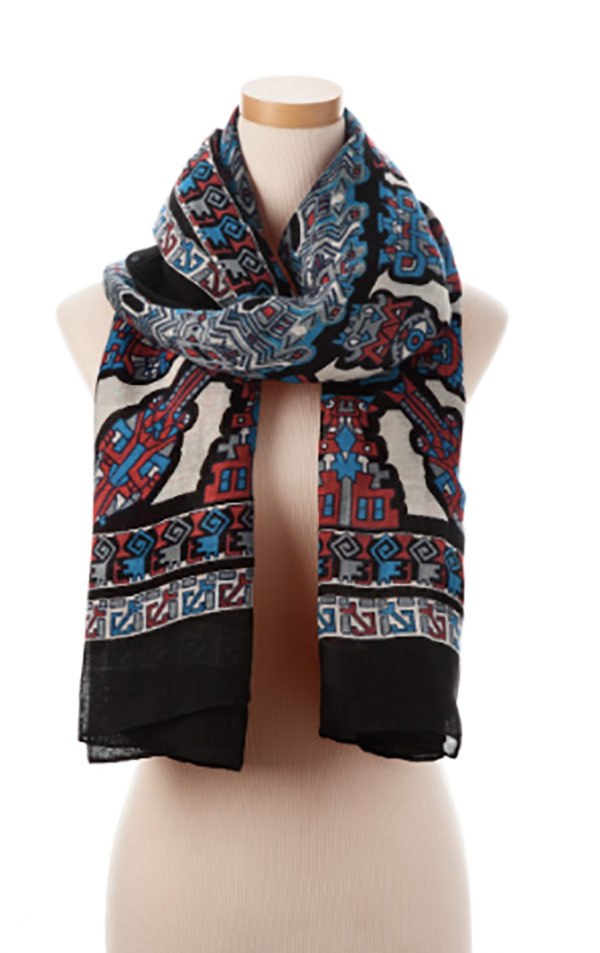 Theodora & Callum's Multi Inca Tie All Scarf supports the Joyful Heart